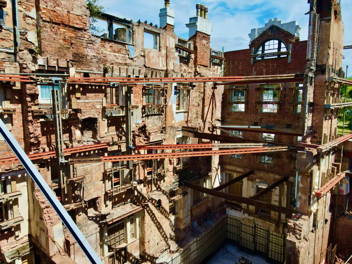 The inside of the Royal Clarence shell, braced with steel